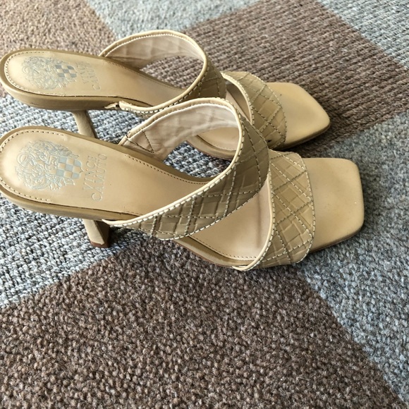 Vince Camuto tan leather sandals- worn one time, in great condition. - Picture 2 of 4